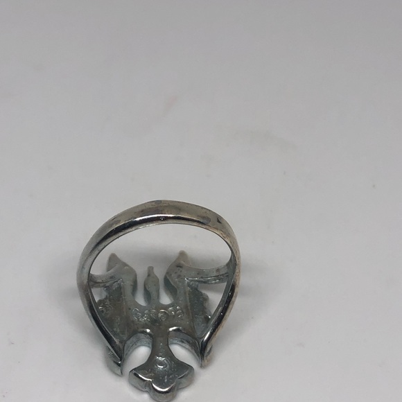 Vintage Thunderbird Ring Turquoise Coral Inlay - Picture 7 of 7